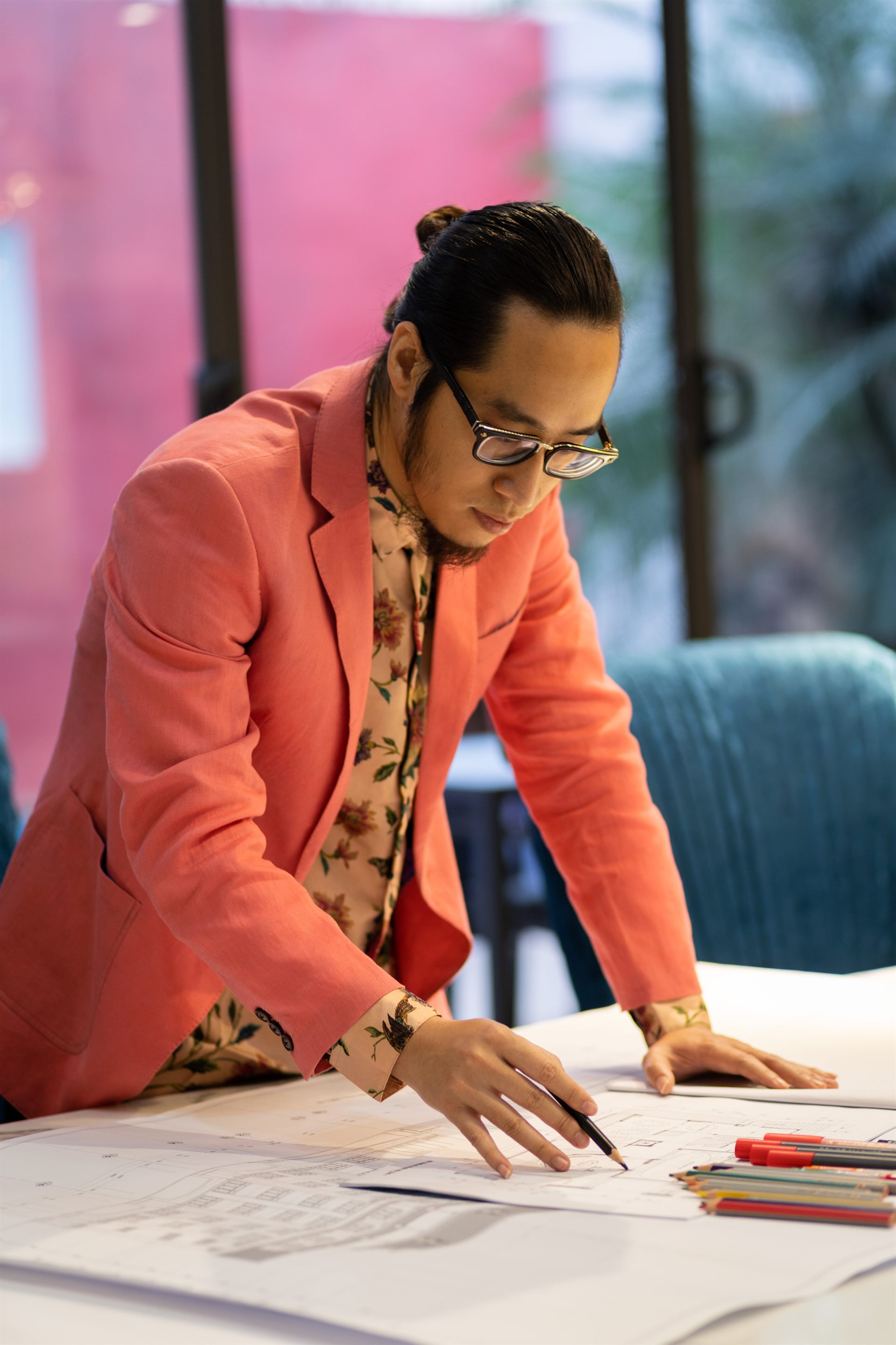 Anton Tung at the drawing table, where each project begins with listening and intent.